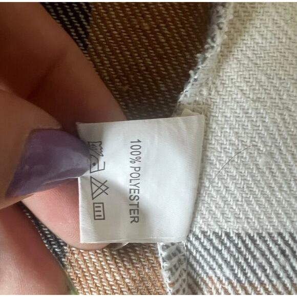 Cream Black Tan 2 Plaid Vest Tunic With Belt Size Small - Picture 6 of 8